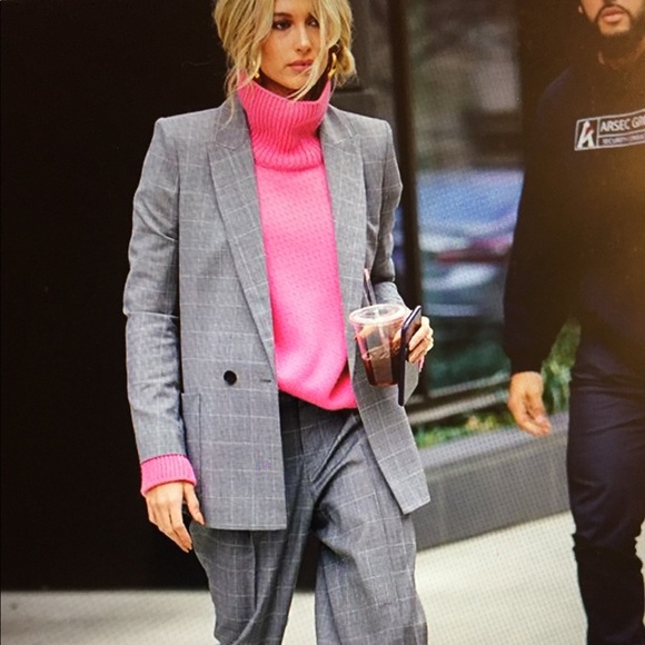 Pink Tartan plaid blazer - Picture 3 of 8